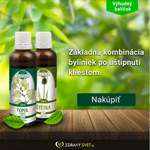 Po uštipnutí kliešťom, SOS balíček SOS bylinný balíček po uštipnutí kliešťom alebo jeho prisatí. Pohryzol Vás, alebo sa Vám prisal kliešť? V tom prípade si čo najskôr...