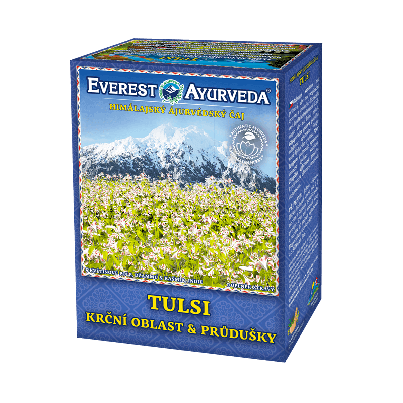 Tulsi himalájsky čaj 100g Chuťovo obľúbený čaj s tradičnou posvätnou bylinou Tulsi známou ako