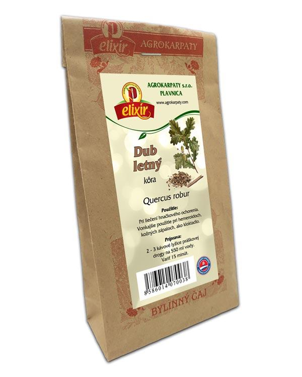 Dub letný - kôra 100g Má výrazný zťahujúci a protizápalový účinok. Používa sa pri chronických zápaloch sliznice traviaceho traktu, hnačkách, krvácaniach ...