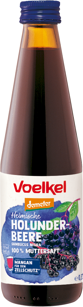 Baza čierna šťava 100% muttersaft 330ml BIO Voelkel 100% BIO šťava z Bazy čiernej.Neriedená s