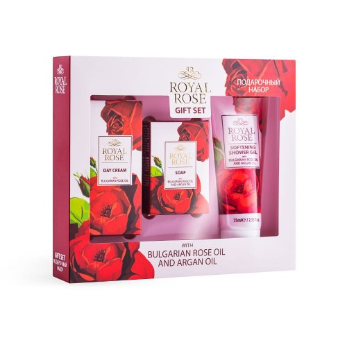Darčekový set pre ženy - denný krém, mydlo a sprchový gél s ružovým a arganovým olejom. Royal Rose S darčekovým setom pre každodennú starostlivosť Royal Rose ju naisto potešíte. Darčekový set obsahuje jemný denný pleťový krém s...