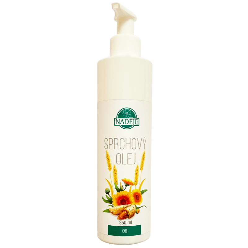 Sprchový olej 250ml Sprchový olej, ktorý obsahuje mandľový olej, nechtíkový olejový extrakt a olej z pšeničných klíčkov. Vďaka tomuto zloženiu sa...