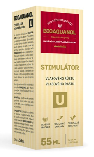 Bioaquanol U 55ml Výborné liečivé účinky žihľavy na rast vlasov a na pokožku sú využité vo vlasovom stimulátore Bioaquanol U, ktorý okrem toho obsahu...