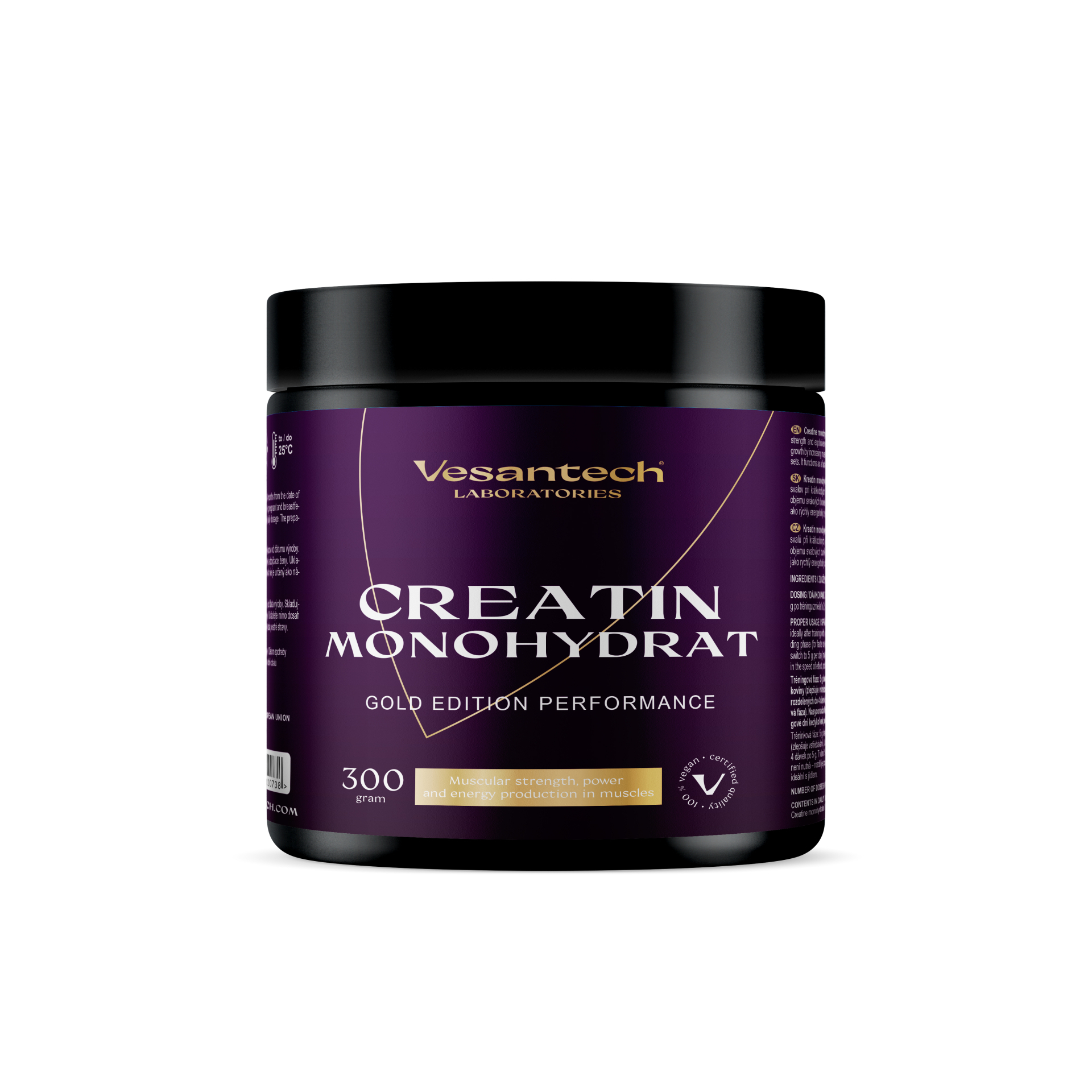 Vesantech Creatin Monohydrat 300 g Kreatín monohydrát Vessapure® – Overená sila pre výkon, rast a regeneráciu svalovKreatín monohydrát je najviac vedecky preskúmaná a...