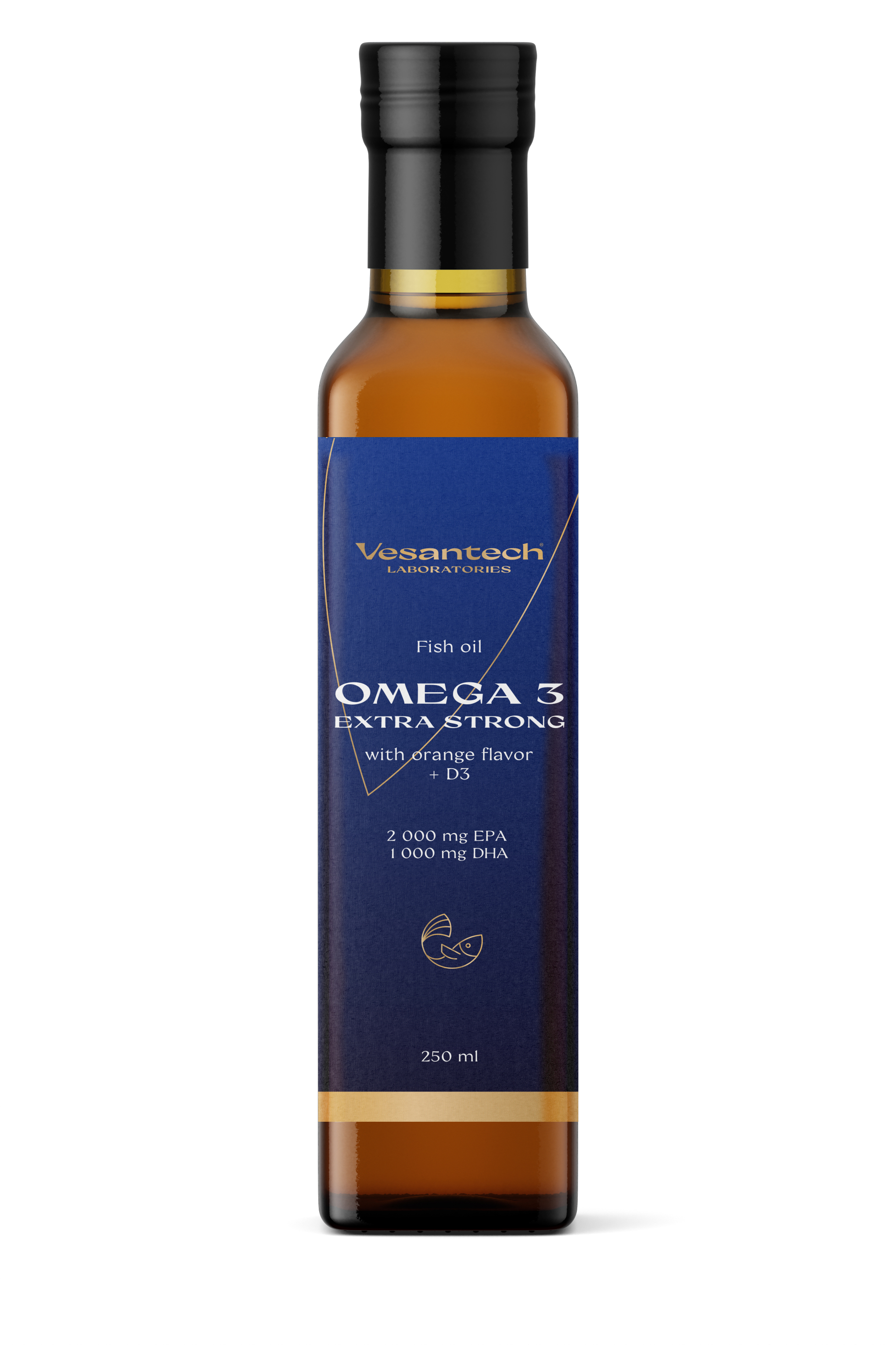 Vesantech Omega 3 EXTRA STRONG Rybí olej 250 ml Omega 3 Extra Strong – Extra silná dávka EPA a DHA + vitamín D3 pre vaše zdravie od renomovaného nórskeho výrobcu VivoMega najvyššej rad...