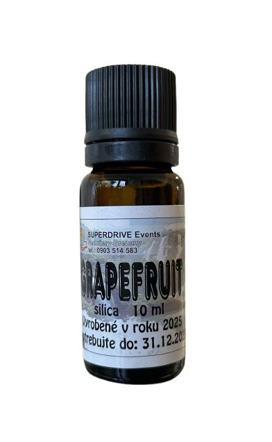 Grapefruit - silica 10ml GRAPEFRUIT - osviežuje, je antidepresívny, dezinfikuje ovzdušie, hodí sa k osviežujúcim kúpeľom a masážam.UPOZORNENIE: pri použití...