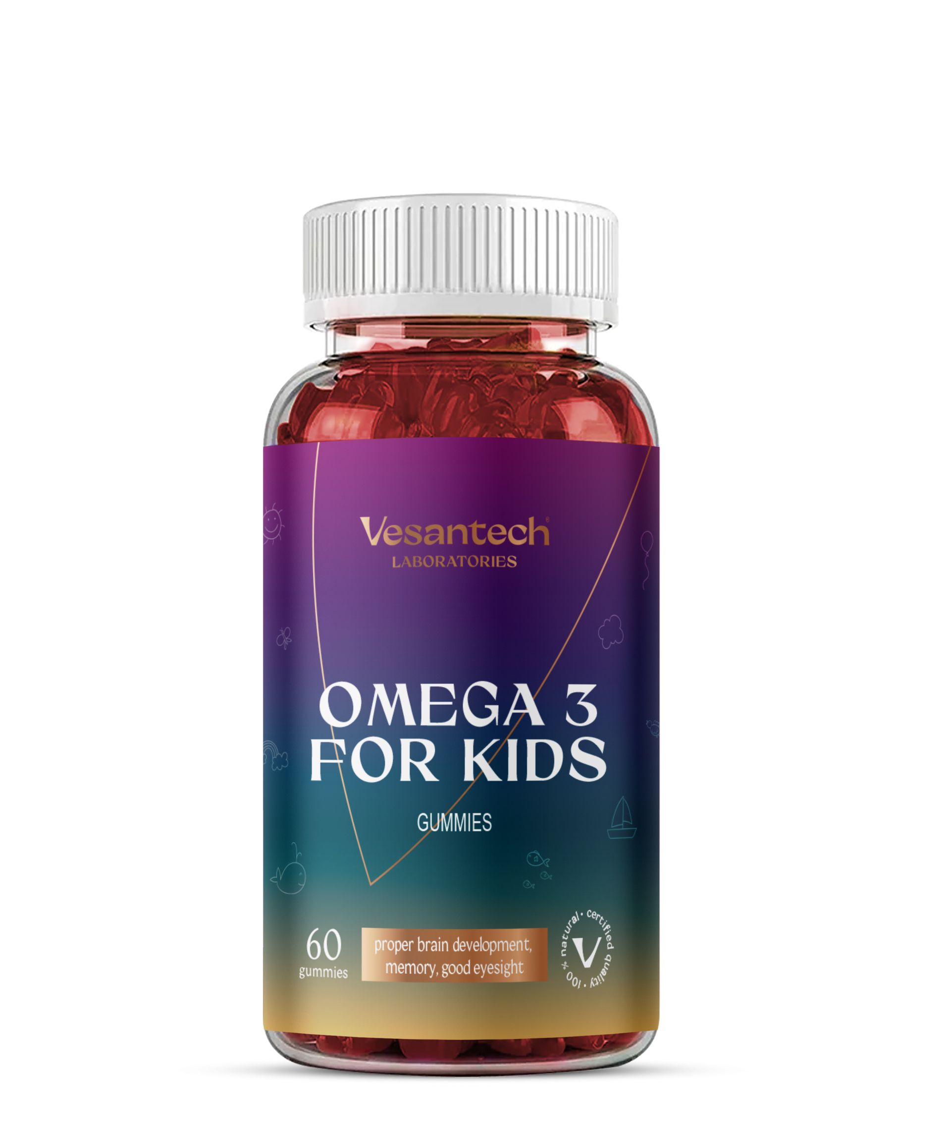Vesantech Omega3 for Kids gummies – chutné omega-3 pre zdravý vývoj detíVesantech Omega-3 pre deti sú chutné želatínové vitamíny...