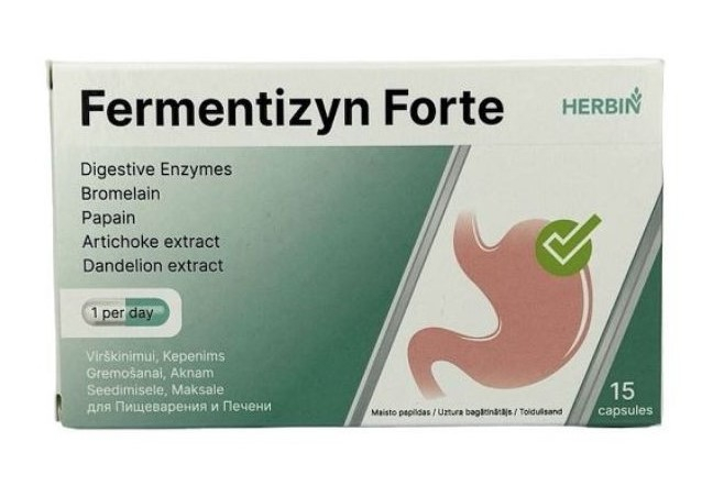 Fermentizyn Forte 15 kapsúl – Enzýmy na podporu trávenia a funkcie pečene Fermentizyn Forte je výživový doplnok s obsahom tráviacich...