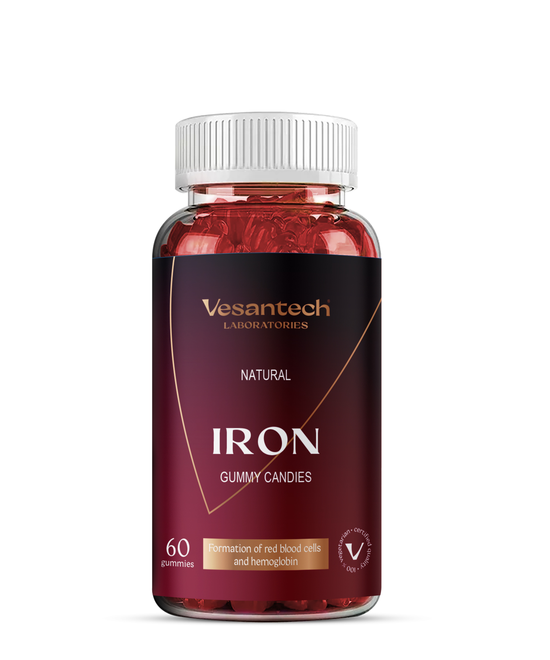Vesantech Iron Gummies 60 ks sú chutný výživový doplnok s obsahom prírodného železa z listov kari, ktorý je určený na podporu tvorby...